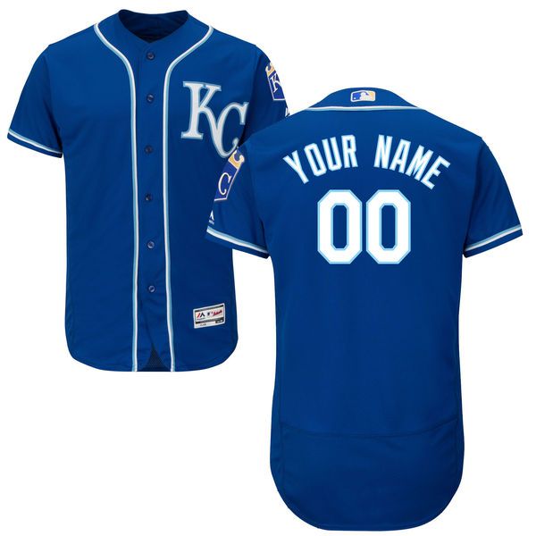 Men Kansas City Royals Majestic Alternate Royal Blue Flex Base Authentic Collection Custom MLB Jersey->customized mlb jersey->Custom Jersey
